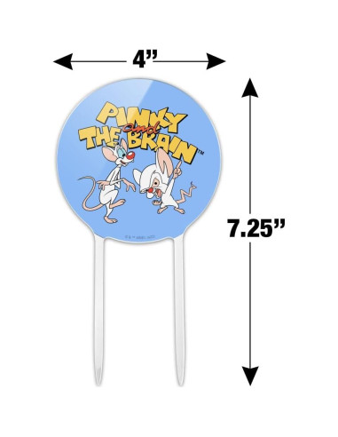 Topper de Pastel Acrílico Pinky y el Cerebro 18.42 cm