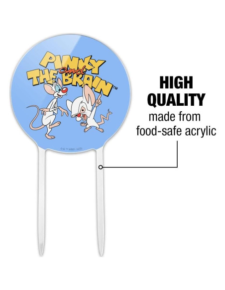 Topper de Pastel Acrílico Pinky y el Cerebro 18.42 cm