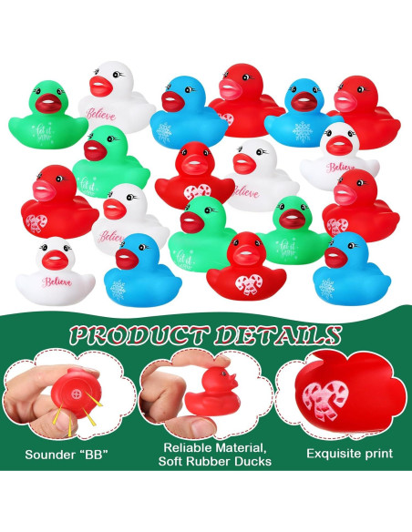 120 Patitos de Goma Navideños Mini Juguetes de Baño