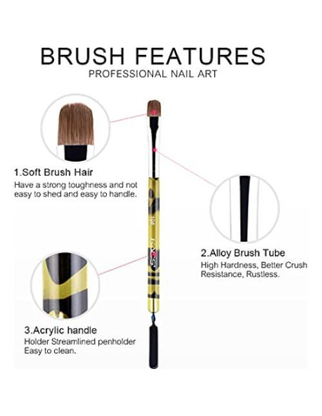 Pincel Kolinsky KADS 10 para Manicura Francesa y Arte de Uñas