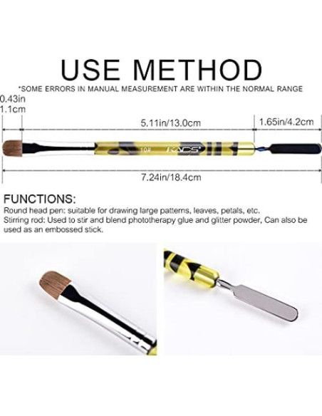 Pincel Kolinsky KADS 10 para Manicura Francesa y Arte de Uñas