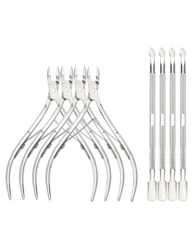 Juego de Recortadores de Cutículas XINMEIWEN 8 Piezas Acero Inoxidable