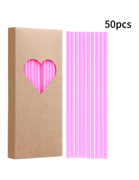 Popotes desechables en forma de corazón YAOSHENG 100 unidades