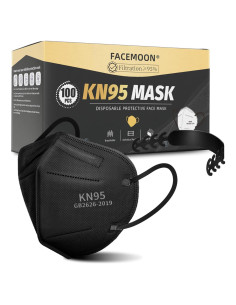 Mascarillas KN95 Negras Adulto - Paquete 100 Unidades 5 Capas