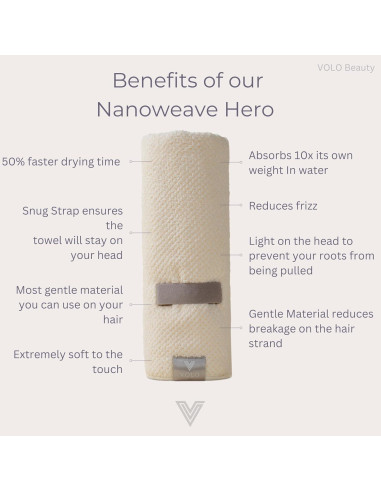 Toalla de Pelo VOLO Hero Nube Rosa - Microfibra Ultra Suave