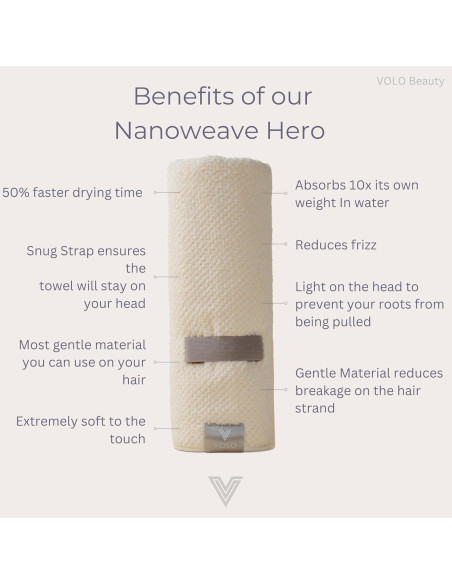 Toalla de Pelo VOLO Hero Nube Rosa - Microfibra Ultra Suave