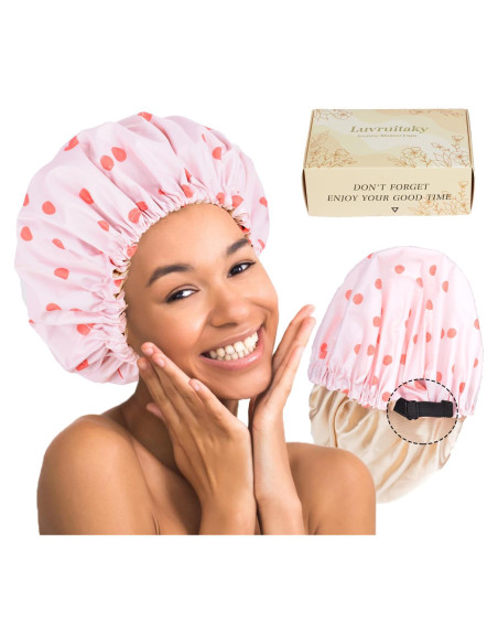 Gorro de Ducha Grande Reutilizable Luvruitaky Impermeable Satén Gorro de Ducha Grande Reutilizable Luvruitaky Impermeable Satén