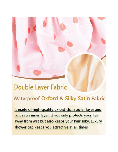 Gorro de Ducha Grande Reutilizable Luvruitaky Impermeable Satén