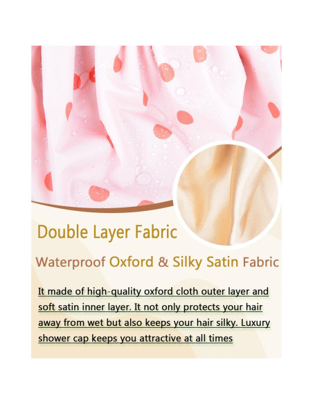 Gorro de Ducha Grande Reutilizable Luvruitaky Impermeable Satén Gorro de Ducha Grande Reutilizable Luvruitaky Impermeable Satén