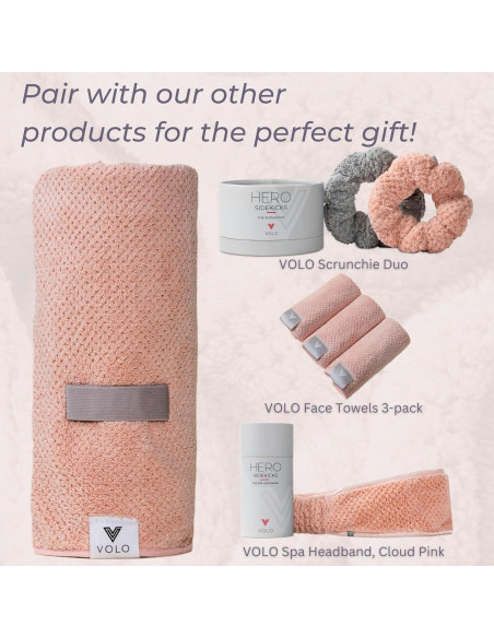 Toalla de Pelo VOLO Hero Nube Rosa - Microfibra Ultra Suave