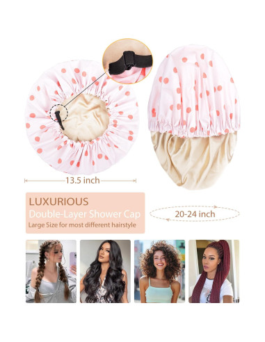 Gorro de Ducha Grande Reutilizable Luvruitaky Impermeable Satén