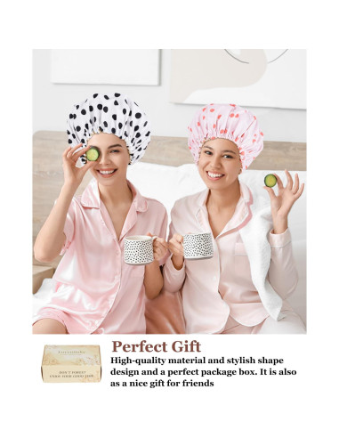 Gorro de Ducha Grande Reutilizable Luvruitaky Impermeable Satén