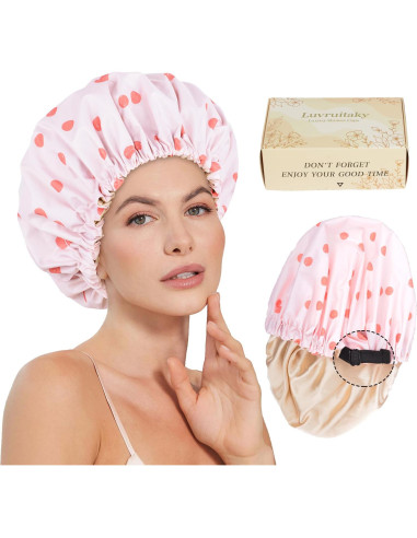 Gorro de Ducha Grande Reutilizable Luvruitaky Impermeable Satén
