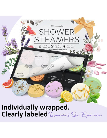Bombas de Vapor de Ducha RUSEMLE - 8 Aromas Relajantes