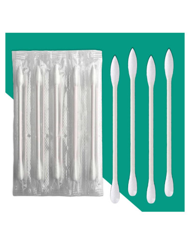 200 Hisopos de Algodón Doble Punta HQSLsund - Envuelto Individualmente