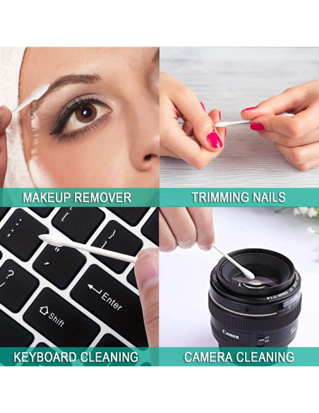 200 Hisopos de Algodón Doble Punta HQSLsund - Envuelto Individualmente