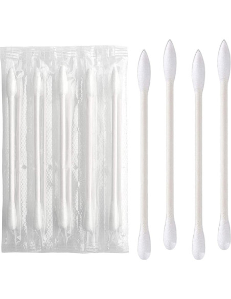 200 Hisopos de Algodón Doble Punta HQSLsund - Envuelto Individualmente