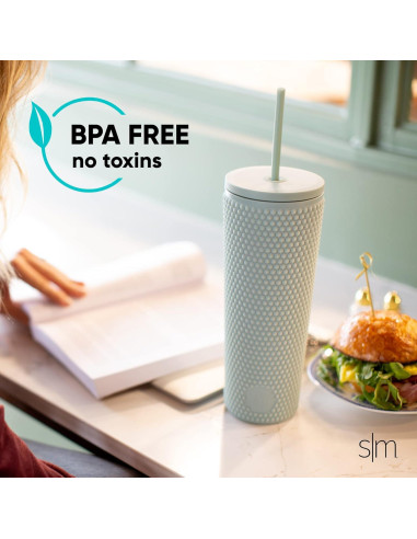 Vaso de Plástico Reutilizable Simple Modern 24oz Blanco