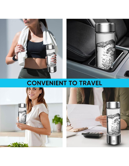 Botella de Agua de Hidrógeno YONGKANG 420ml Libre BPA Plata