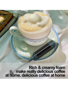 Batidor de Leche Eléctrico Azuki MFQ6 - Mezclador Manual para Café 2