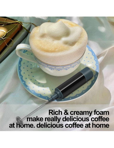 Batidor de Leche Eléctrico Azuki MFQ6 - Mezclador Manual para Café