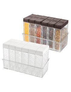 Set de 12 Tarros de Especias TOPZEA con Tapas 2-en-1