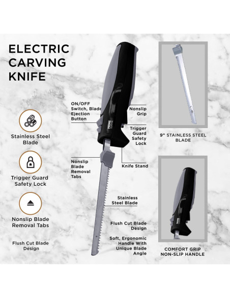 Cuchillo Eléctrico Prime Cuisine 22.86 cm Acero Inoxidable