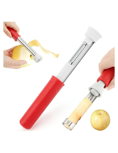 Pelador y Removedor de Corazón 2 en 1 XuYelora Acero Inoxidable