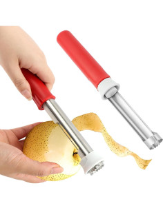 Pelador y Removedor de Corazón 2 en 1 XuYelora Acero Inoxidable 2