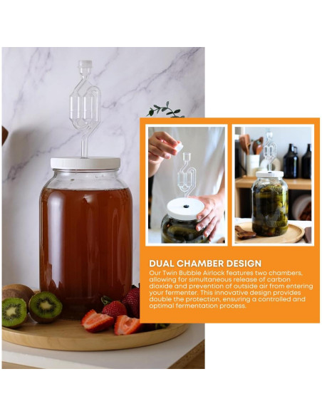 Tapones de Burbujas Gemelas y Universales Fermtech - Paquete de 2