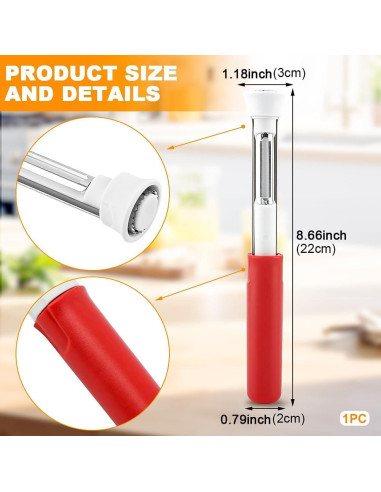 Pelador y Removedor de Corazón 2 en 1 XuYelora Acero Inoxidable