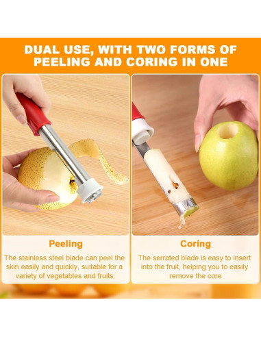 Pelador y Removedor de Corazón 2 en 1 XuYelora Acero Inoxidable