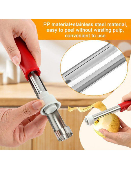 Pelador y Removedor de Corazón 2 en 1 XuYelora Acero Inoxidable