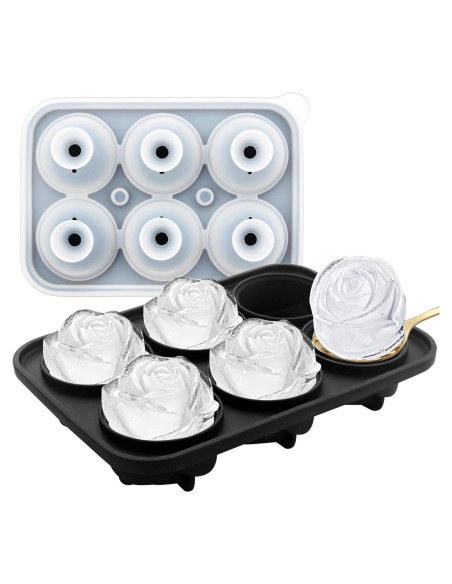 Bandeja de Hielo de Silicona Enachron Rosa 6 Moldes 42mm