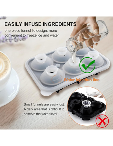 Bandeja de Hielo de Silicona Enachron Rosa 6 Moldes 42mm