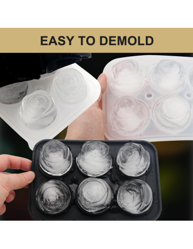 Bandeja de Hielo de Silicona Enachron Rosa 6 Moldes 42mm