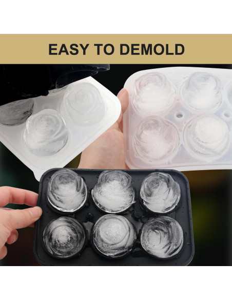 Bandeja de Hielo de Silicona Enachron Rosa 6 Moldes 42mm