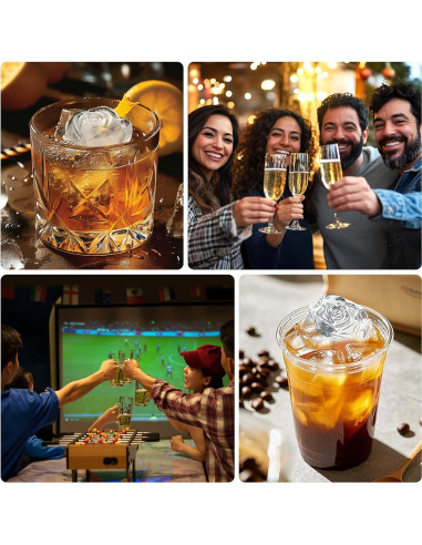 Bandeja de Hielo de Silicona Enachron Rosa 6 Moldes 42mm