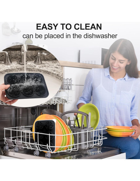 Bandeja de Hielo de Silicona Enachron Rosa 6 Moldes 42mm