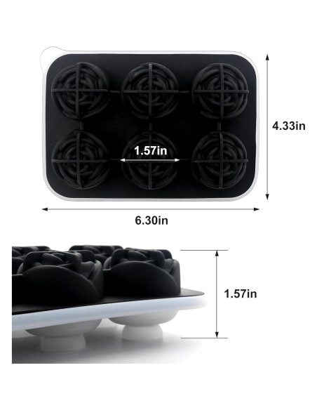 Bandeja de Hielo de Silicona Enachron Rosa 6 Moldes 42mm
