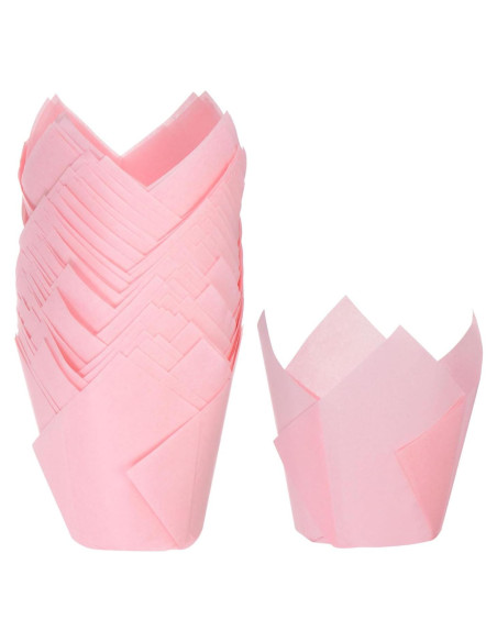 50 Piezas Forros de Cupcake Tulipán HARFINGTON Rosa