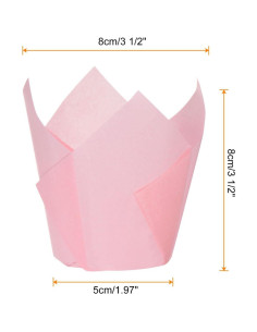 50 Piezas Forros de Cupcake Tulipán HARFINGTON Rosa 2