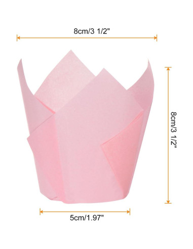 50 Piezas Forros de Cupcake Tulipán HARFINGTON Rosa