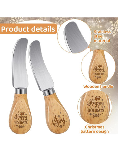 Set de 10 Espátulas de Queso Navideñas Teenyyou 13 cm Acero Inoxidable