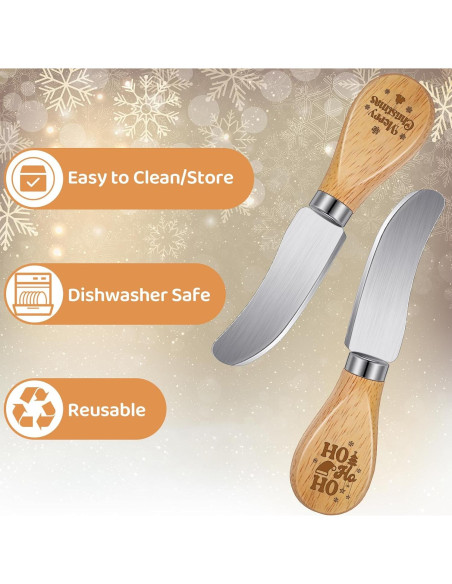 Set de 10 Espátulas de Queso Navideñas Teenyyou 13 cm Acero Inoxidable