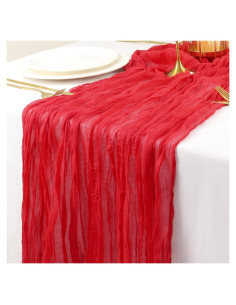 Caminito de Mesa de Gasa Rojo 2 Paquetes 35x120 cm