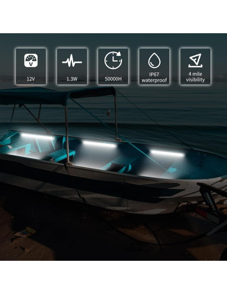 Luces LED marinas RVZONE Boatlight01 4 piezas 12V IP67