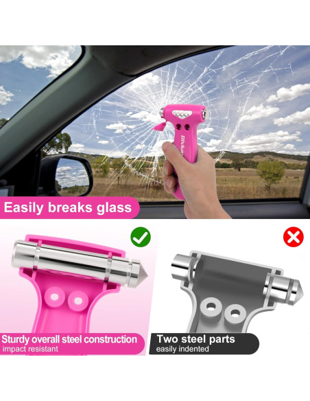 Rompe Ventanas Dlvkavo 3-en-1 Martillo de Seguridad Rosa