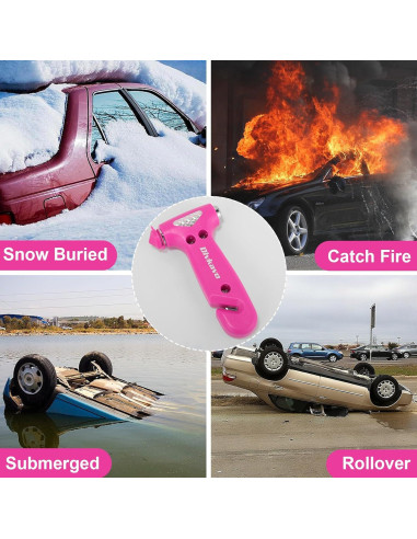 Rompe Ventanas Dlvkavo 3-en-1 Martillo de Seguridad Rosa