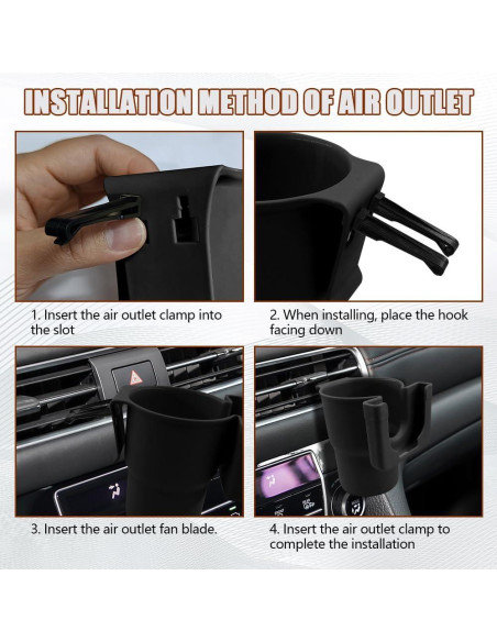 Expansor Soporte Tazas Coche HQRNYP 2-en-1 Negro